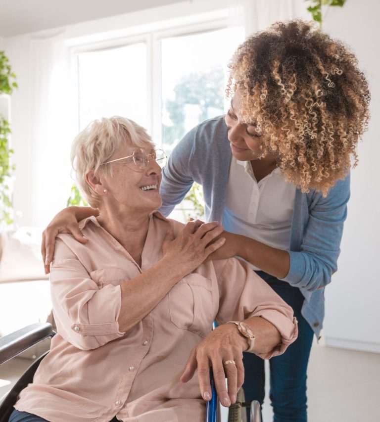 Caring Team Member with client